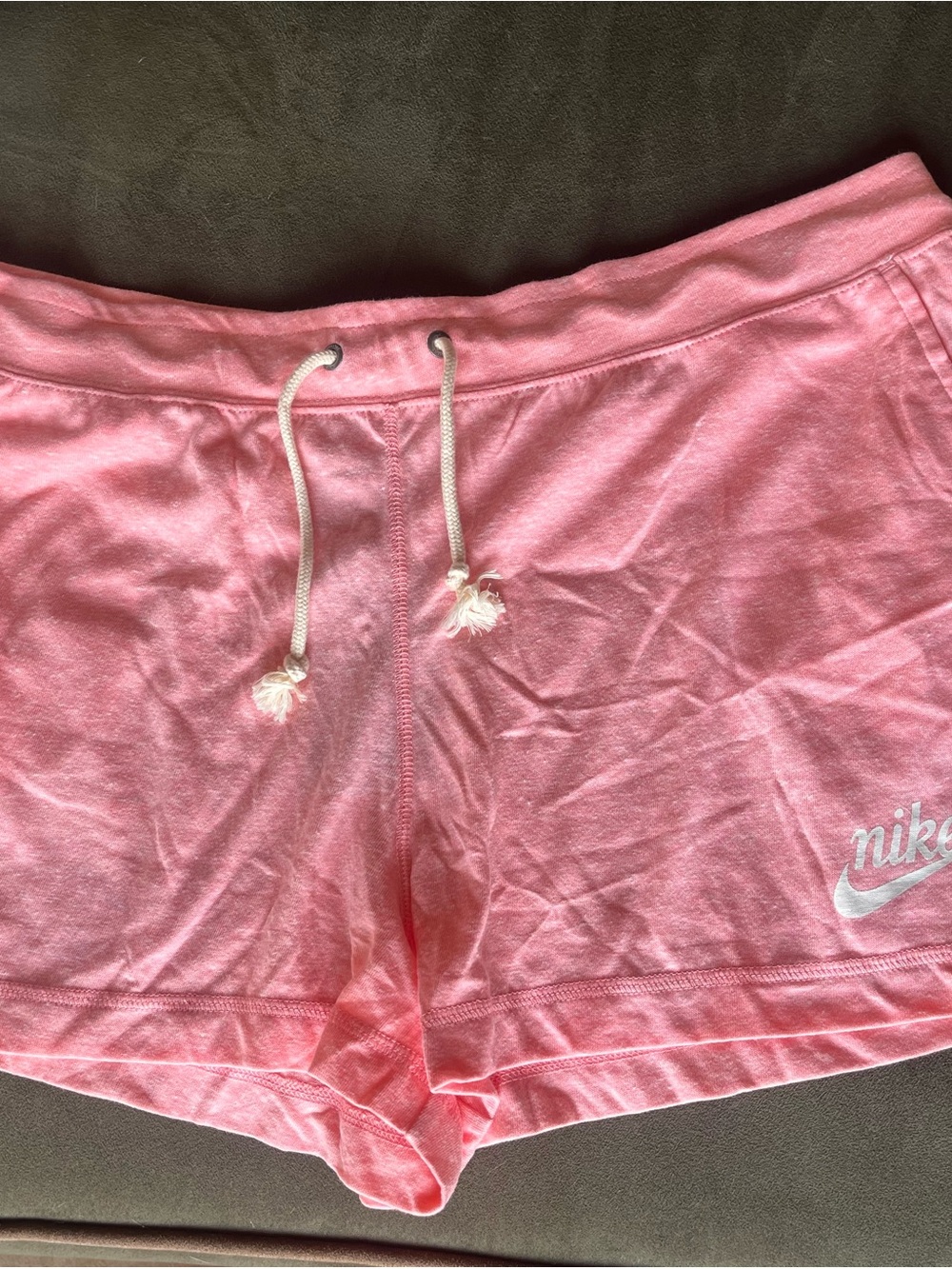 Nike Women's Light Pink Drawstring Athletic Shorts